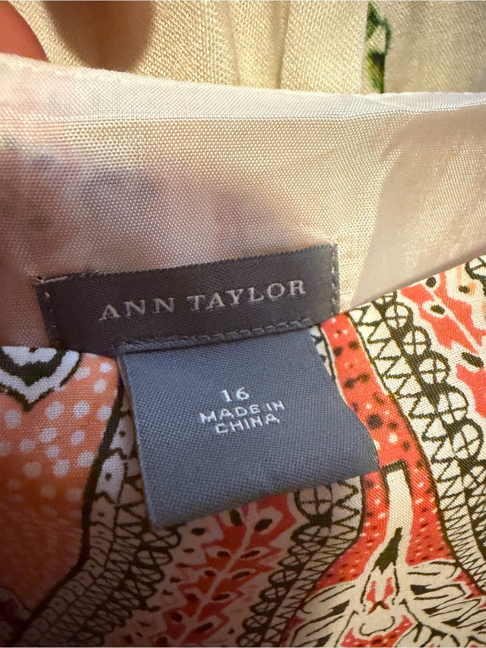 ANN TAYLOR Silk Blend Paisley Print Cami Dress | Size 16 - Picture 10 of 16
